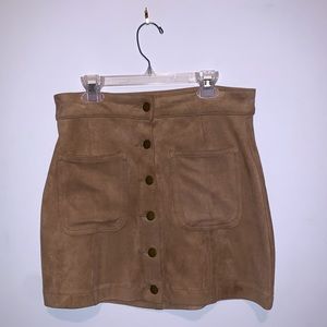 altar’d state brown button skirt